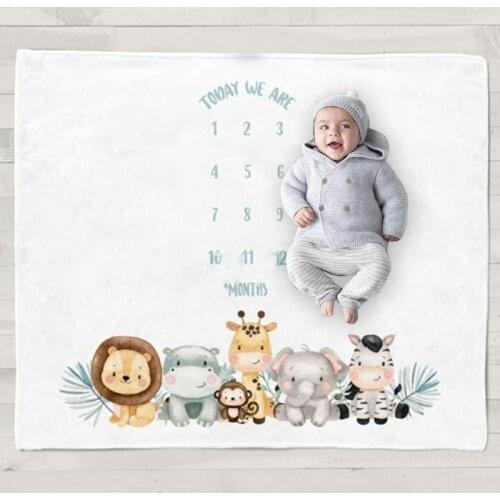 Twin Baby Monthly Record Growth Milestone Blanket Newborn Soft Swaddle Wrap Photography Props Creative Background Cloth