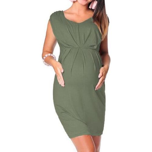 Maternity Clothes Summer Clothes Pregnant Women Sleeveless Sundress Casual Dress Pregnant Women Tight Sleeveless Long Skirt