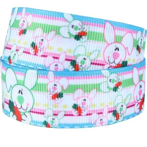 Whole Bunny rabbit Easter printed grosgrain ribbon
