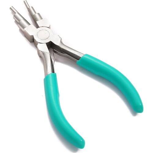 6 in 1 Multi Size Barrels Jewelry Plier Copper Wire Wrap Loop Forming Plier Round Nose Pliers For Jewelry Making Equipment