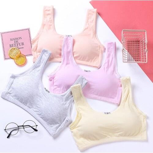 Teen bra girl vest Cotton Spandex Big Girls Sport 8-18 Years Adolescente Kids Underwear Letter Racerback Training