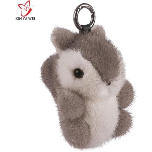 Pendant Ornaments Fashion Gift 12cm Fashion Soft Mink Squirrel Toys Gift Toys Keychain Cute Real Mink Fur Squirrel Bag Ornaments