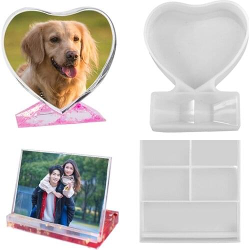 Transparent Drop Drying Flower Frame Jewelry Epoxy Resin Mold DIY ValentineS Day Gift Photo Frame Mold Anniversary Gift TW235