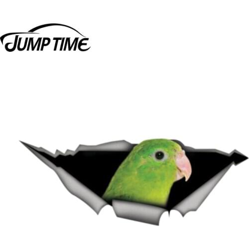Jump Time 13cm x 4.8cm parrotlet female car decal 3D Pet Graphic Vinyl Decal Car Window Laptop Bumper Animal Car Stickers