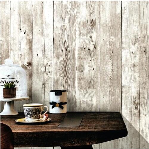 Reclaimed Wood Distressed Wood Panel Peel and Stick Wallpaper Self-Adhesive Removable Wall Covering Decorative Vintage