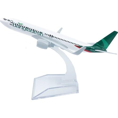 1/400 Scale Alloy Aircraft Boeing 737 Bangladesh 16cm Plane B737 Model Toys Decoration Children Kids Gift for Collection