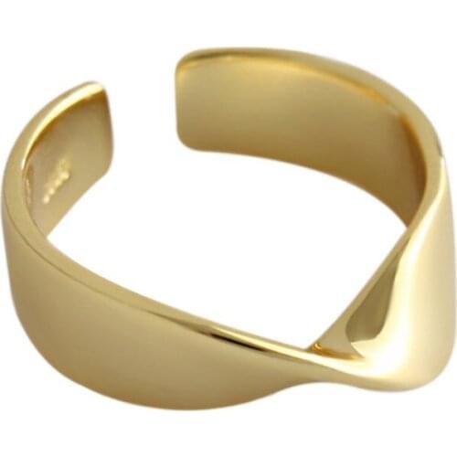 SILVERHOO Ring For Women S925 Sterling Silver Simple Style Mobius Twisted Female Ring Minimalist Open Silver Ring Fine Jewelry