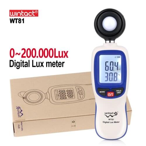 WINTACT Light Meter Luxmeter Digital Mini Light Meter illuminometer Sensor WT81 0~200 Lux Meter Photometer Measuring Tester