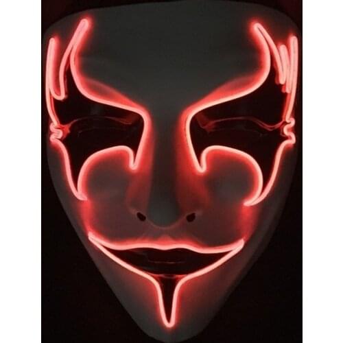 Halloween glowing mask PVC hand-painted birds eye dance party mask V for Vendetta mask flashing mask