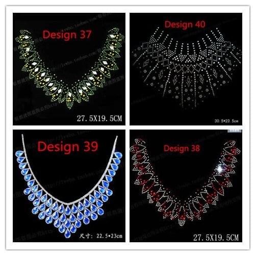 Iron On Hot Fix Rhinestone Transfer Motif Diamante Crystal Rhinestone T-Shirt Transfer