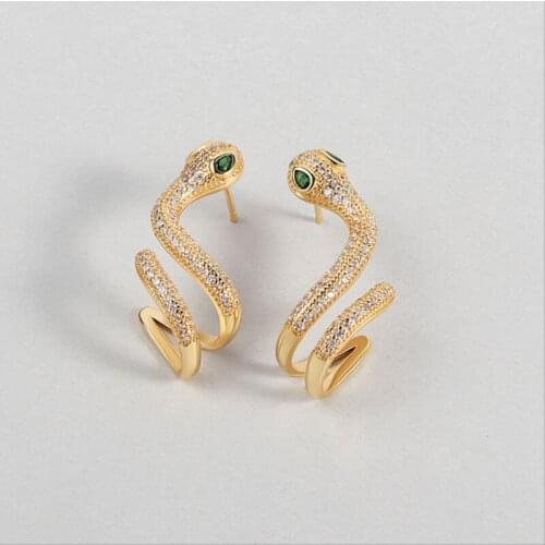 VENTFILLE 925 Sterling Silver Small Snake Shaped Earrings Women One-piece Ear Bone Earring Korean Design Jewelry