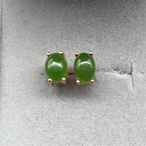 Natural jasper stud earrings 925 silver inlaid simple fashionable womens jewelry aretes de mujer oorbellen voor vrouwen