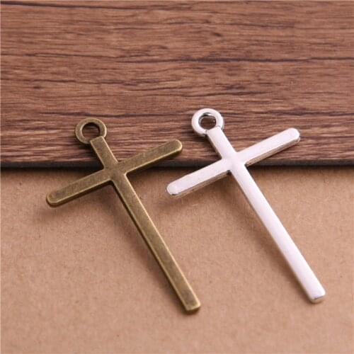 10PCS 28*45mm Tibetan Two Color Fashion Glaze Cross Charms Pendants for Jewelry Making DIY Handmade Craft P6508