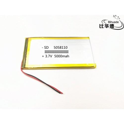 10pcs/lot 3.7V 5000mAh 5058110 Lithium Polymer Li-Po li ion Rechargeable Battery cells For Mp3 MP4 DIY PAD DVD