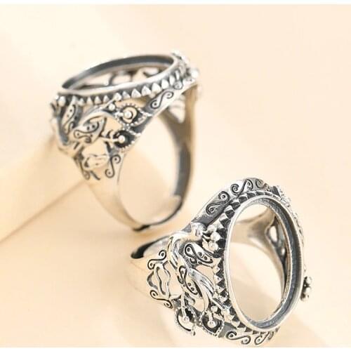 13*18mm 925 STERLING SILVER Semi Mount Bases Blanks base blank Pad rings ring Setting set diy men A5599