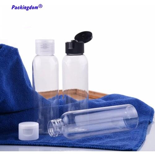 20pcs Refillable Bottle Clear Empty Flip Butterfly Cap Packaging Container Round Plastic Toner Travel Bottle Gel Tube 120ml 4oz