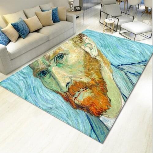 Darmian 3D Rugs Plush Soft Floor Mats For Living Room Famous Van Gogh Oil Painting 100*150 CM Bed Carpets Custom Dropshipping