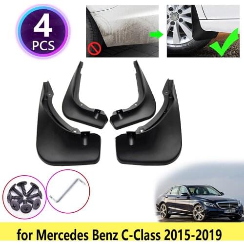 4 PCS for Mercedes Benz C-Class W205 2015 2016 2017 2018 2019 Mudguards Mudflaps Fender Guards Mud Splash Flaps Car Accessories