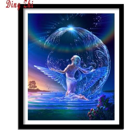 Diy Full Square Round Drill 5D Diamond Painting Cross Stitch Water Fairy Diamond Embroidery Cartoon Girl Mosaic Home Decor Gift
