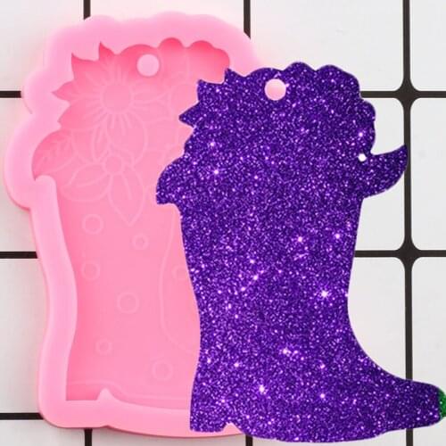 Shiny Boots Shoes Silicone Mold Epoxy Resin Jewelry Making Keychain Molds DIY Handmade Charms Mould Polymer Clay Pendant Moulds