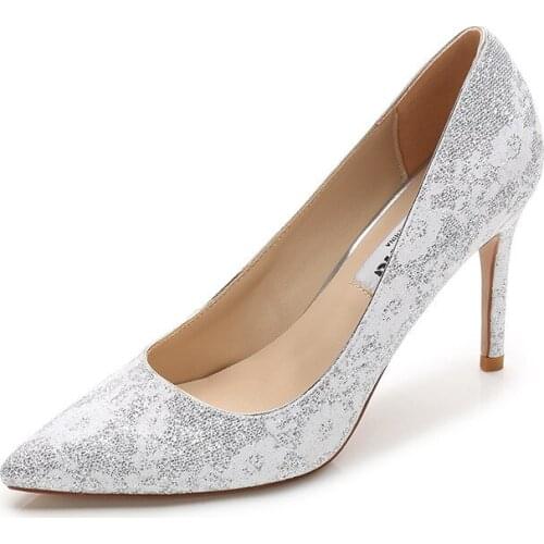 Designer Bling Party Women Pumps Sequined Cloth Slip On 5CM 7CM 9CM Thin High Heels Pointed Toe Rhinestones Shallow Women Shoes