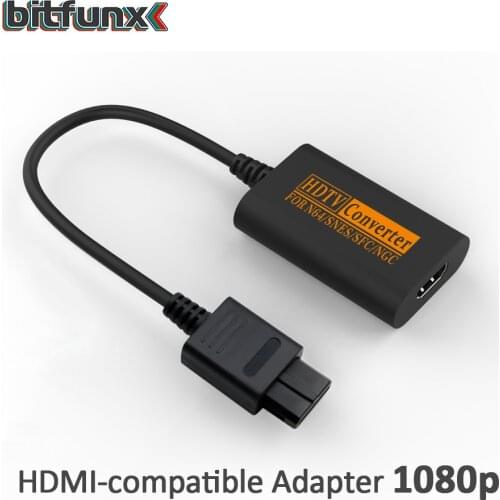 Bitfunx S-Video to HDMI-compatible Converter 720P for N64 Nintendo 64/SNES/NGC/SFC Gamecube Retro Video Game Console HD Cable