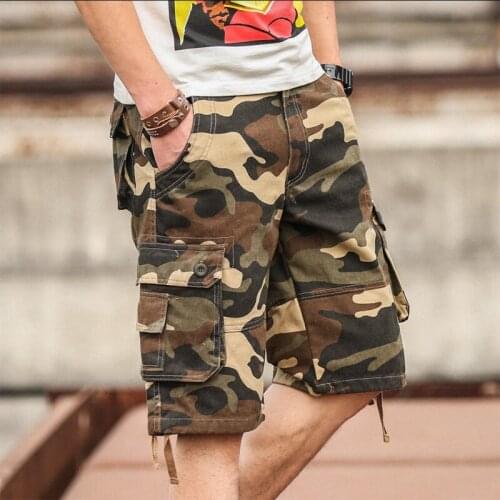 Camouflage Camo Cargo Shorts Men 2018 Loose Cotton Military Men Shorts Summer Bermuda Casual Working Short Plus Size