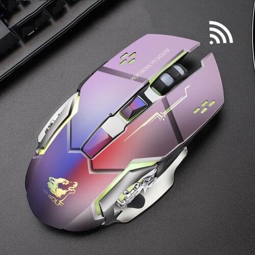 New USB Mouse Rechargeable X8 Wireless Silent LED Backlit USB Optical Ergonomic Gaming Mouse Breathing Luminous Light 2400DPI