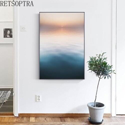 Fashion Landscape Canvas Pint Poster Painting Mountain Water Tree Sea Art Picture Wall Art Picture Modern Living Room Decor