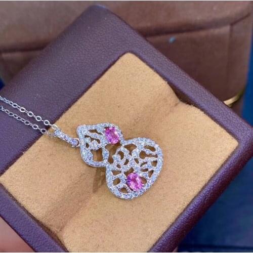 Natural and Real Sapphire Necklace 925 Sterling Silver Birtday Jewelry Wholesale