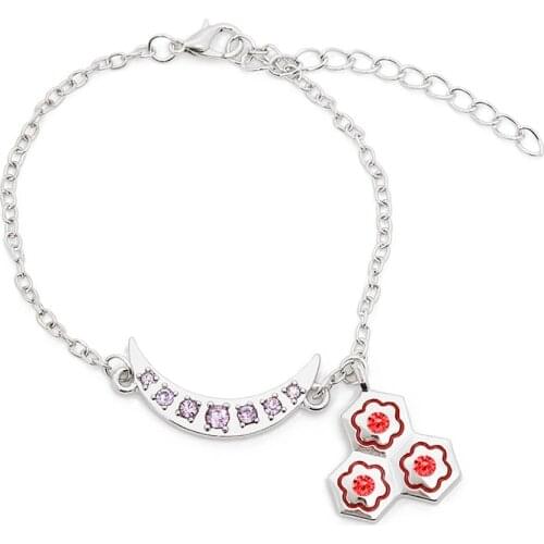New Fashion Moon Flower Pendant Silver Color CuteExquisite Bracelet For Women Wedding Party Jewelry Accessories Bracelet Best Gift