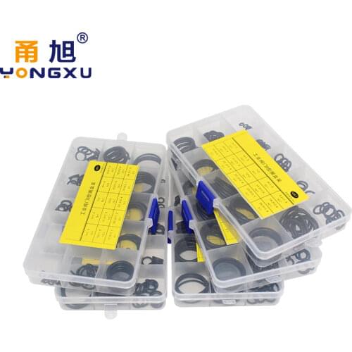 Industrial Valve Sealing O-ring Nitrile fluorine Rubber Assortment 15Size O ring NBR/FKM Seal Washer General valve set Kit Box