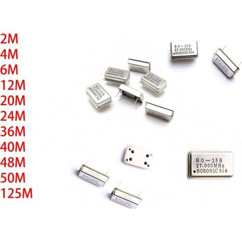 Rectangular active crystal oscillator 4M 24M 12M 36M 40M 50M 125M Hz four-foot clock vibration straight plug crystal