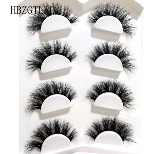 New 4 Pairs Eyelashes 3D Mink Lashes Thick HandMade Fluffy Lashes Cruelty Free Volume Wispy Soft Lash Reusable False Eyelash
