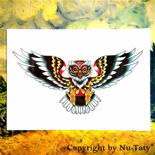 SHNAPIGN Cute owl Temporary Tattoo Body Art Flash Tattoo Stickers 21*15cm Waterproof Tatoo Car Styling Home Decor Wall Sticker
