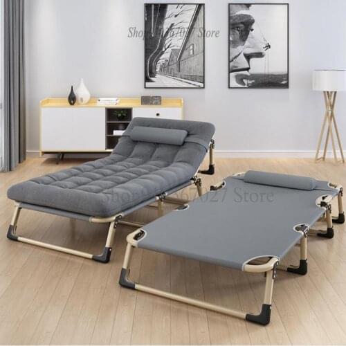 Folding Bed Single Family Simple Bed Lunch Bed Nap Office Attendant Portable Multifunctional Marching Bed Reclining Chair