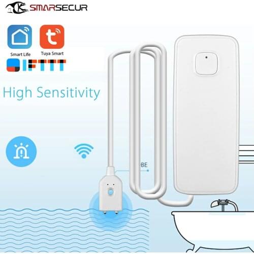 SMARSECUR Wireless Smart WiFi Water Leakage Detector APP Control Tuya Smart