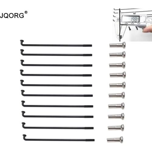 JQORG Bicycle Spokes J-bend 304 Stainless Steel Material Mountain Bike Spokes ED Black Surface Diameter 2.0 mm E-Bicycle Spokes