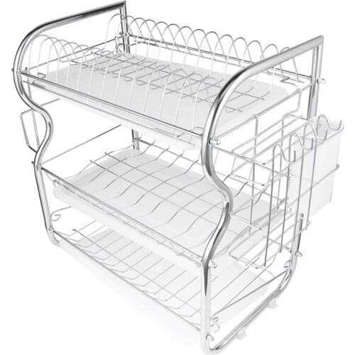 1 Pc Kitchen Cutlery Drain Rack 3 Layer Dish Drainer Iron Storage Organizer Rustproof Dishes Plates Organization Shelf
