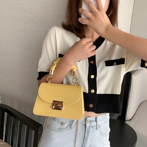 Youth Ladies Simple Versatile Bag Portable Women Pleated Handle Handbag Tote PU Lady Pure Color Chain Shoulder Bag