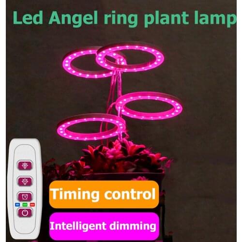 LED Angel Ring Plant Growth Light Indoor Full-Spectrum Intelligent Timing Plants Bonsai Flowers Seedlings USB Sunlight Phytolamp