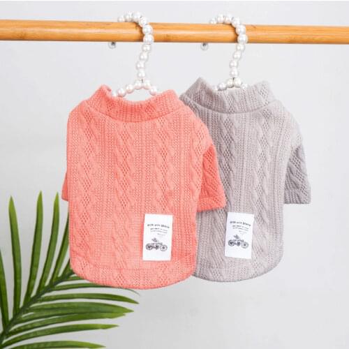 Pet Sweater Pullover Solid Color Wavy Crew Neck Shirt Fit Small Dog Pet Cat All Seasons Soft Comfortable Warm Puppy Dog Costume