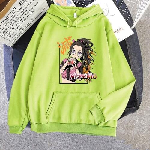 Anime Demon Slayer Pullover Sweatshirt Long Sleeve Japanese Streetwear Kamado Nezuko Costume Hoodies Harajuku Sudadera Hoodie