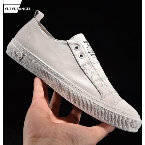 Men Loafers Genuine Leather White Shoes Spring Summer New Breathable Sneakers Street Slip-On Flat Casual Shoes Mocassin Homme