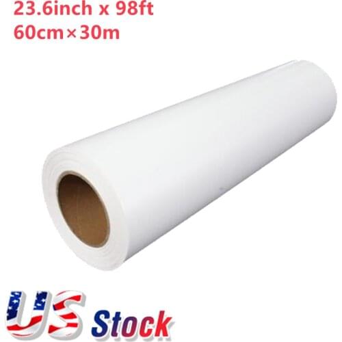 23.6" x 98´ Roll White Color Eco-Solvent Printable Heat Transfer Vinyl For Dark T-shirt Fabric