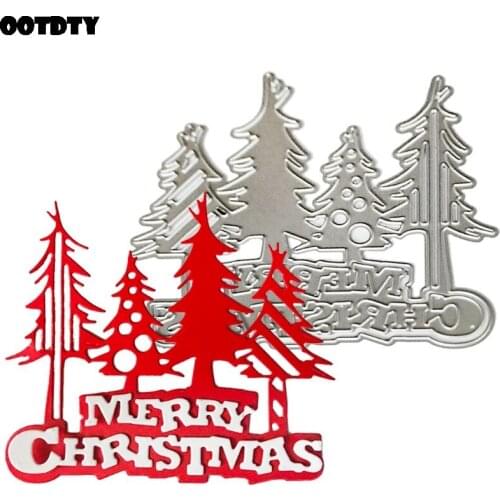 Merry Christmas Tree Metal Cutting Dies Stencil Scrapbooking Album Stamp Paper Card Embossing Decor New Dies for 2020