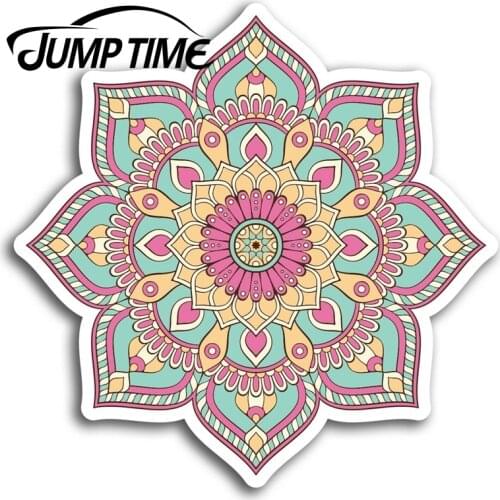 Jump Time for Mandala Pink Yoga Vinyl Stickers Sticker Laptop Luggage Gift Bumper Decals Waterproof Car Accessories