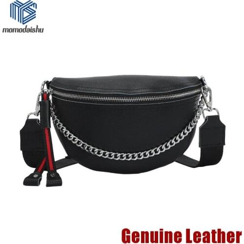 2021 New For Women Genuine Leather Waterproof Waist Bags Ladies Fashion Bum Bag Travel Crossbody Chest Shoulder Bags