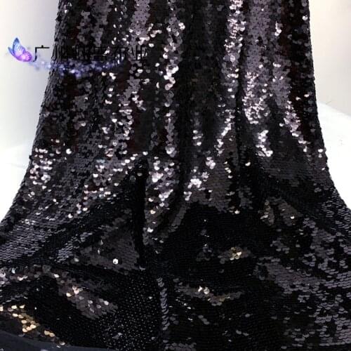 1yard Black high quality sequins lace trim for clothes/party christmas dress Decoration Sewing on lace fabric accessories