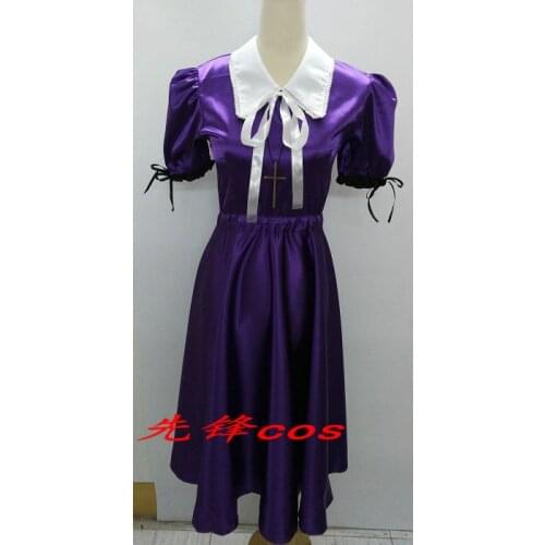 2016 Gakkou Gurashi! School-Live! Megumi Sakura Cosplay Costume Purple Dress